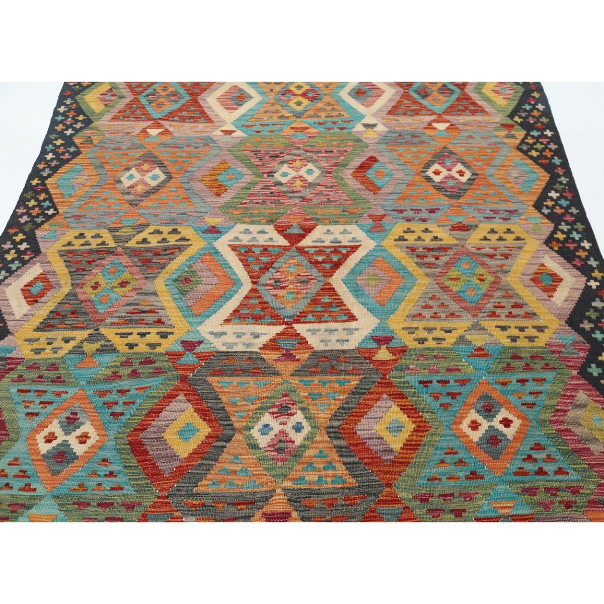 Maimana 6x8 Hand Woven Washable Wool Rug - Colorful