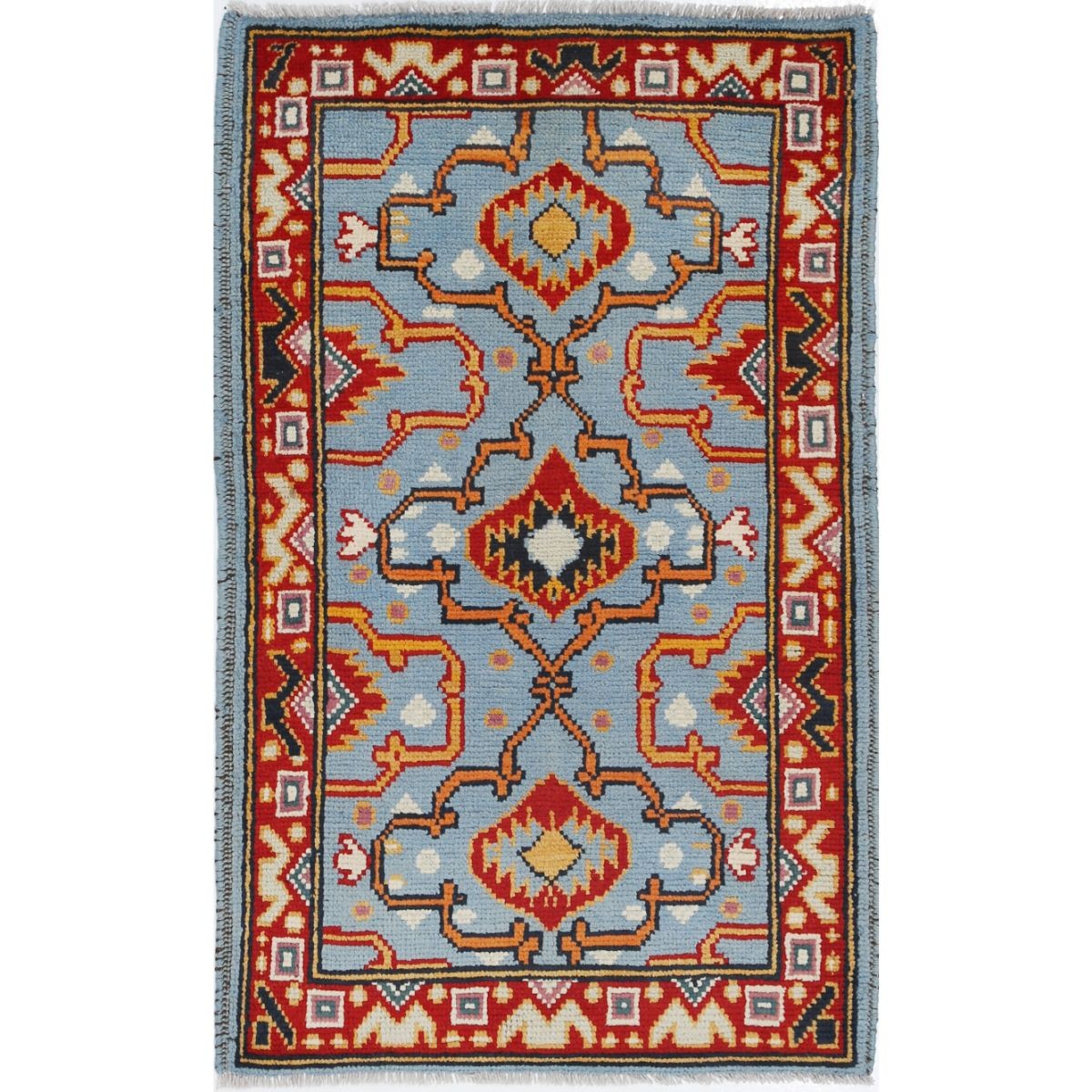 Revival 3x4 Handmade Double Knotted Washable Wool Rug - Colorful