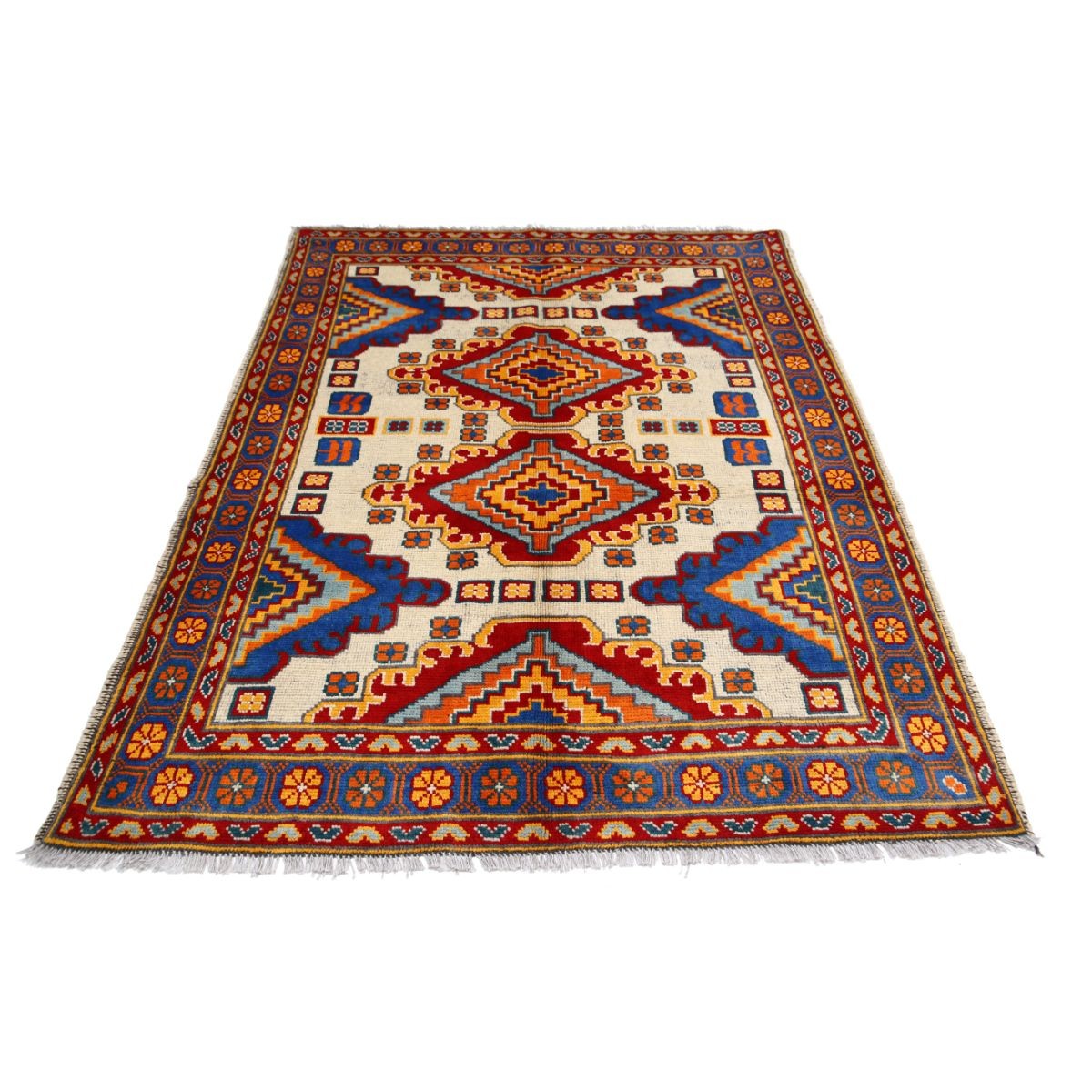 Revival 5x7 Handmade Double Knotted Washable Wool Rug - Colorful