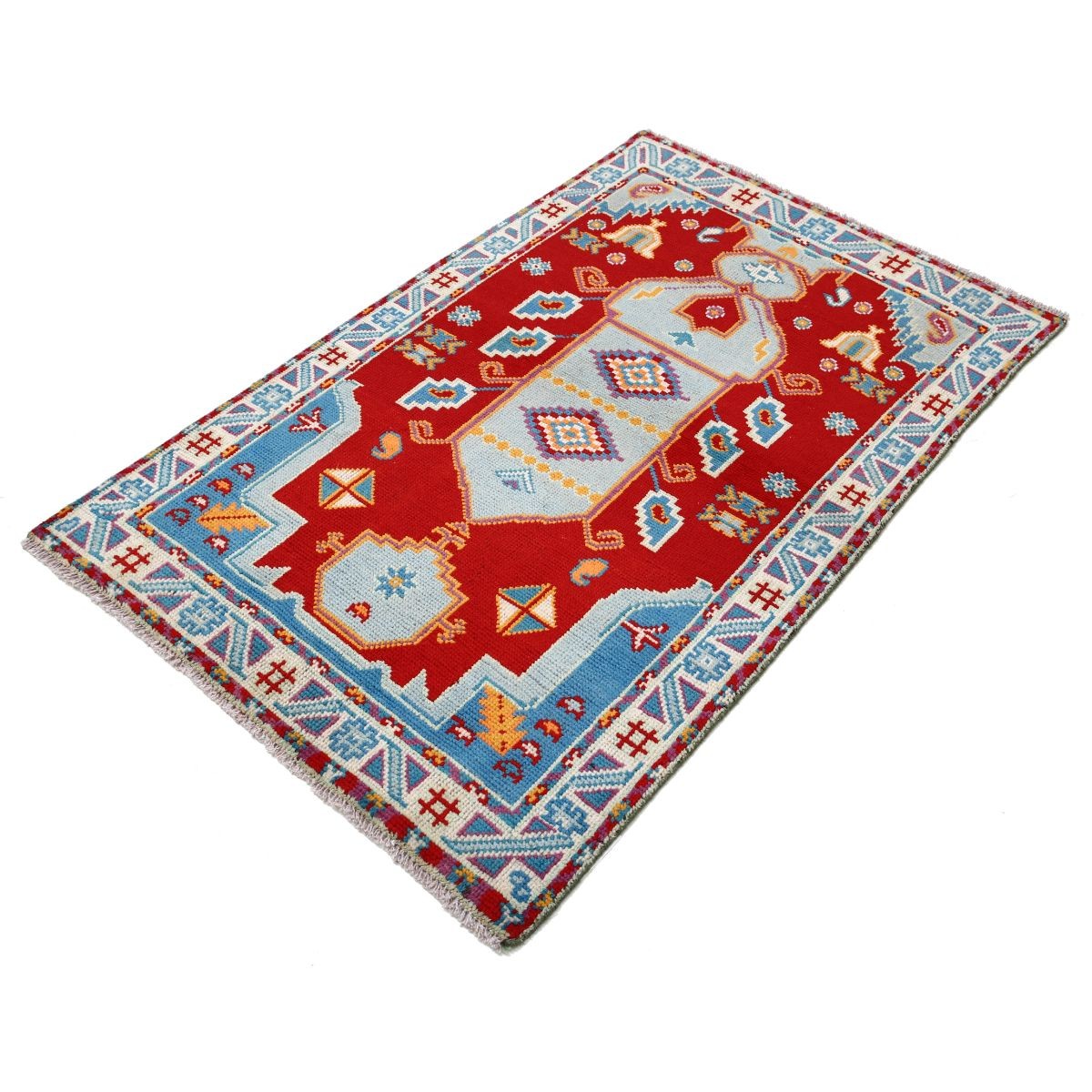 Revival 3x5 Handmade Double Knotted Washable Wool Rug - Colorful
