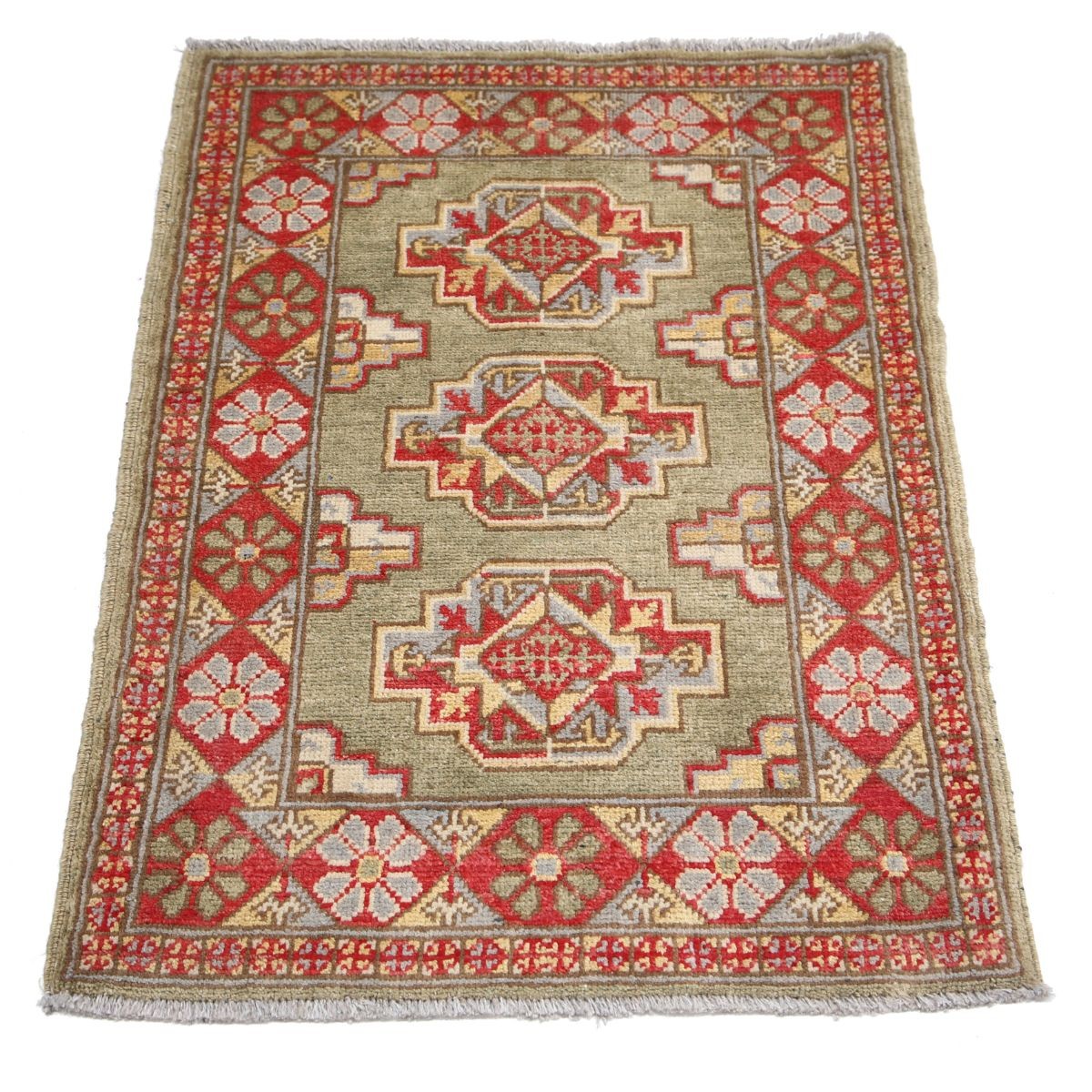 Revival 2x3 Handmade Double Knotted Washable Wool Rug - Colorful