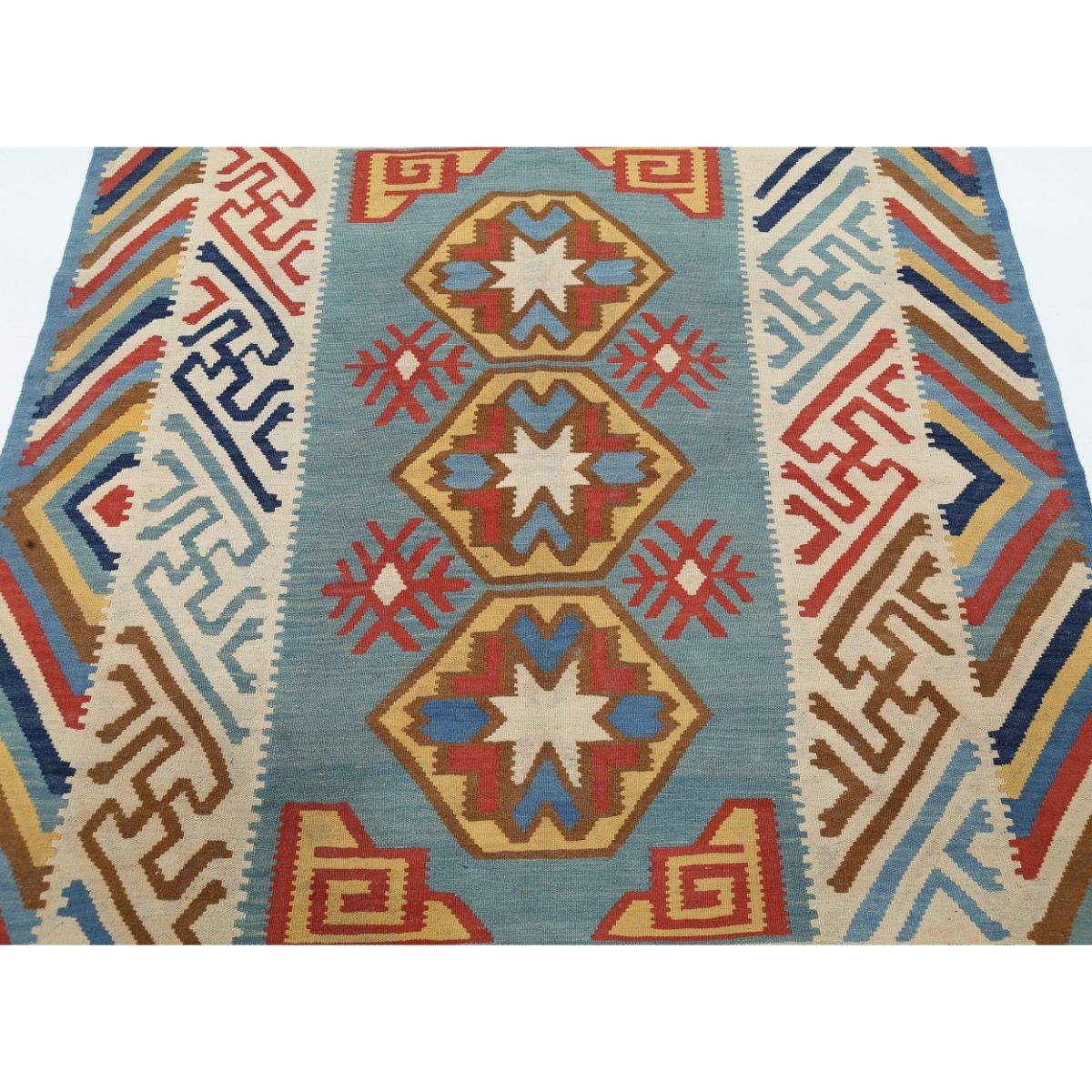 Kafkaas 5x7 Hand Woven Washable Wool Rug - Colorful
