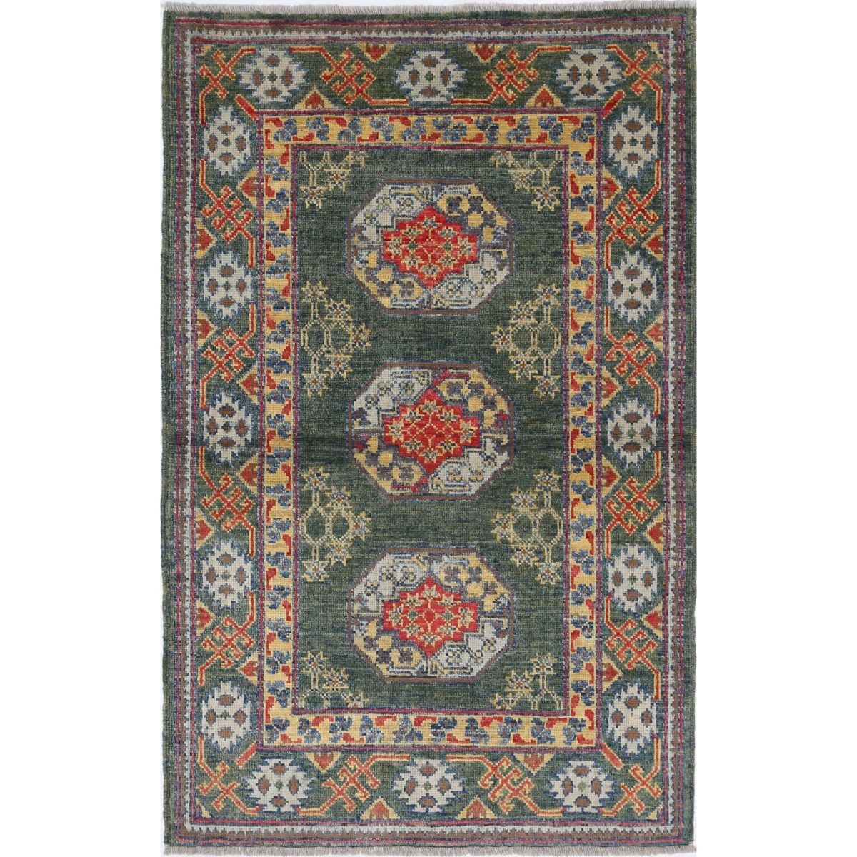 Revival 3x5 Handmade Double Knotted Washable Wool Rug - Colorful