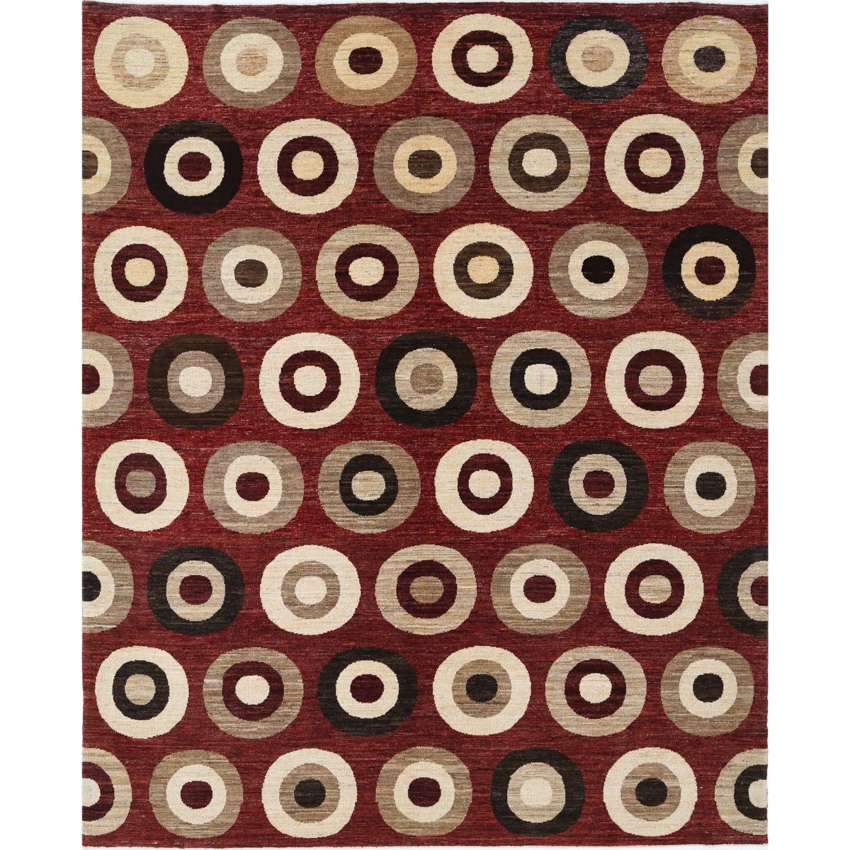 Modcar 8x9 Handmade Double Knotted Washable Wool Rug - Colorful