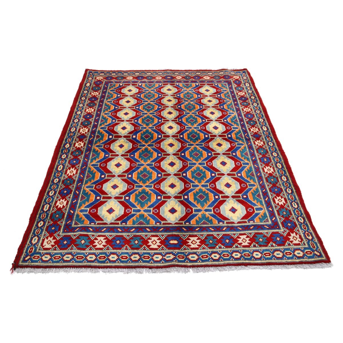 Revival 5x6 Handmade Double Knotted Washable Wool Rug - Colorful