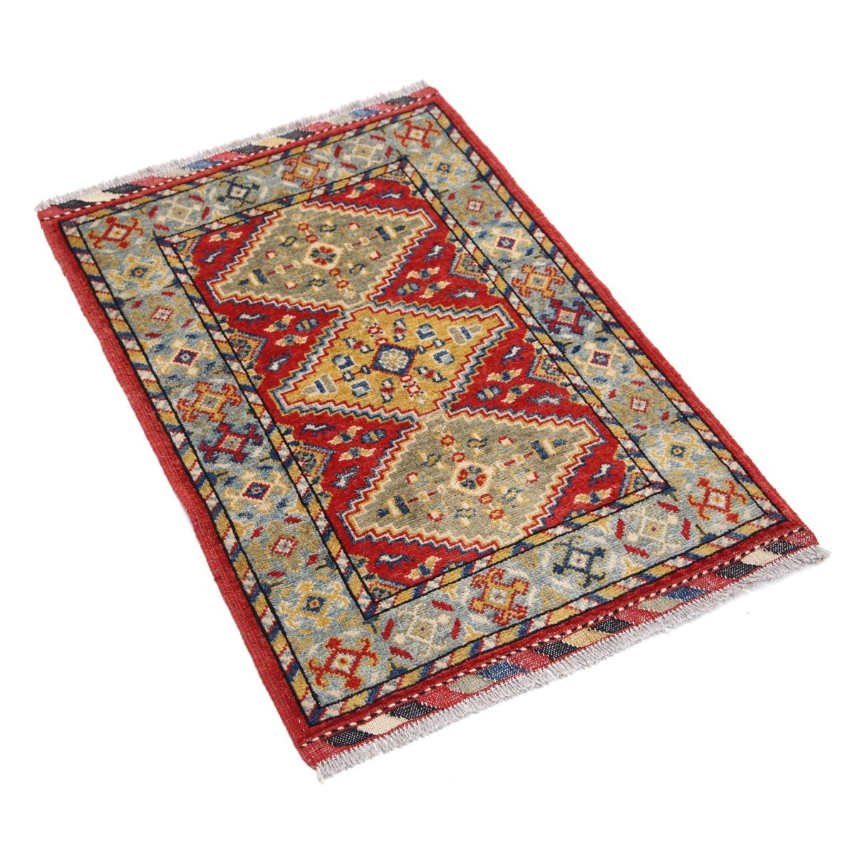 Revival 2x3 Handmade Double Knotted Washable Wool Rug - Colorful