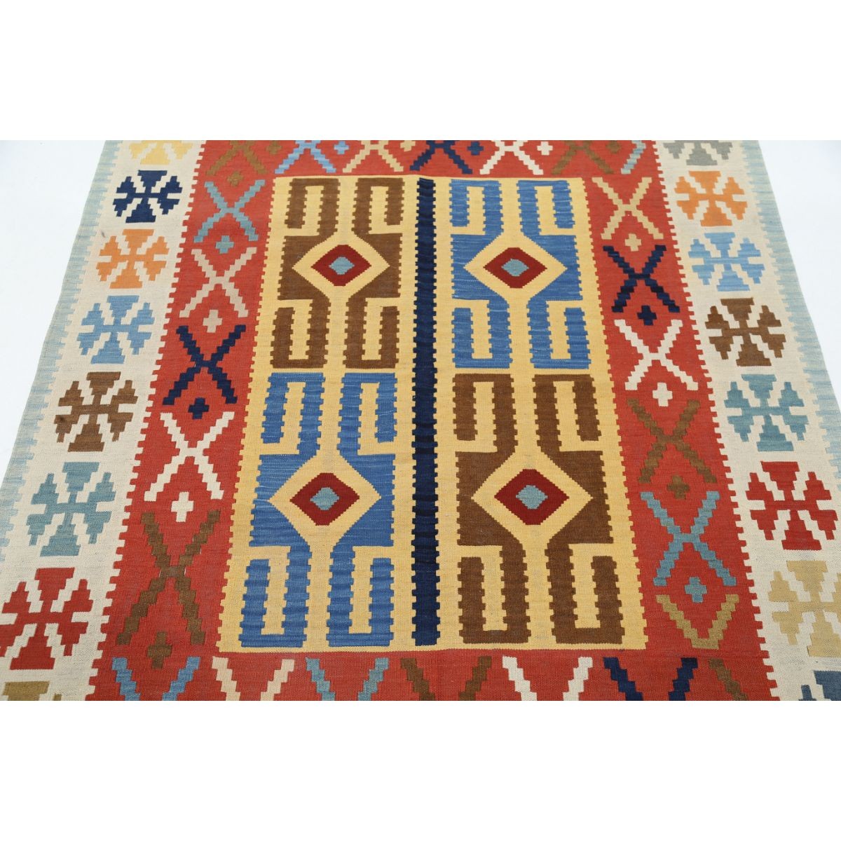 Kafkaas 5x7 Hand Woven Washable Wool Rug - Colorful