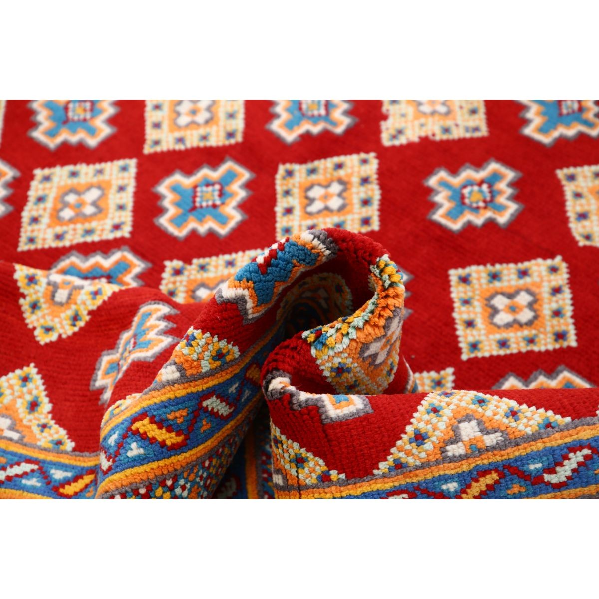Revival 5x6 Handmade Double Knotted Washable Wool Rug - Colorful