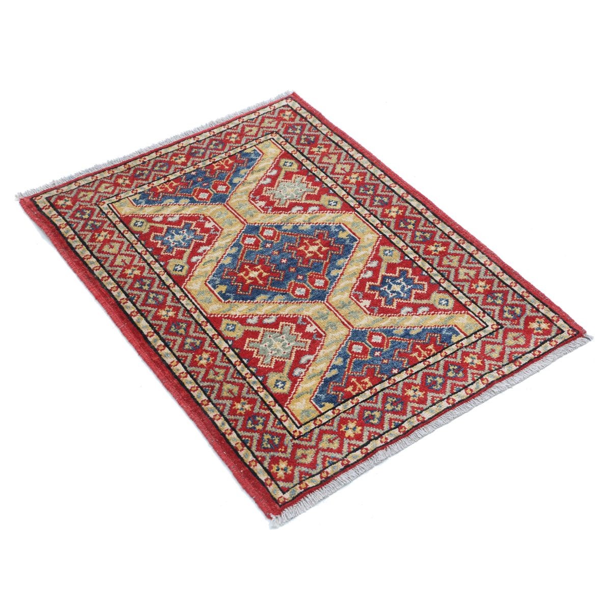 Revival 2x3 Handmade Double Knotted Washable Wool Rug - Colorful