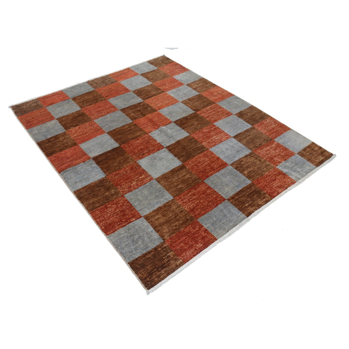 Modcar 5x6 Handmade Double Knotted Washable Wool Rug - Colorful