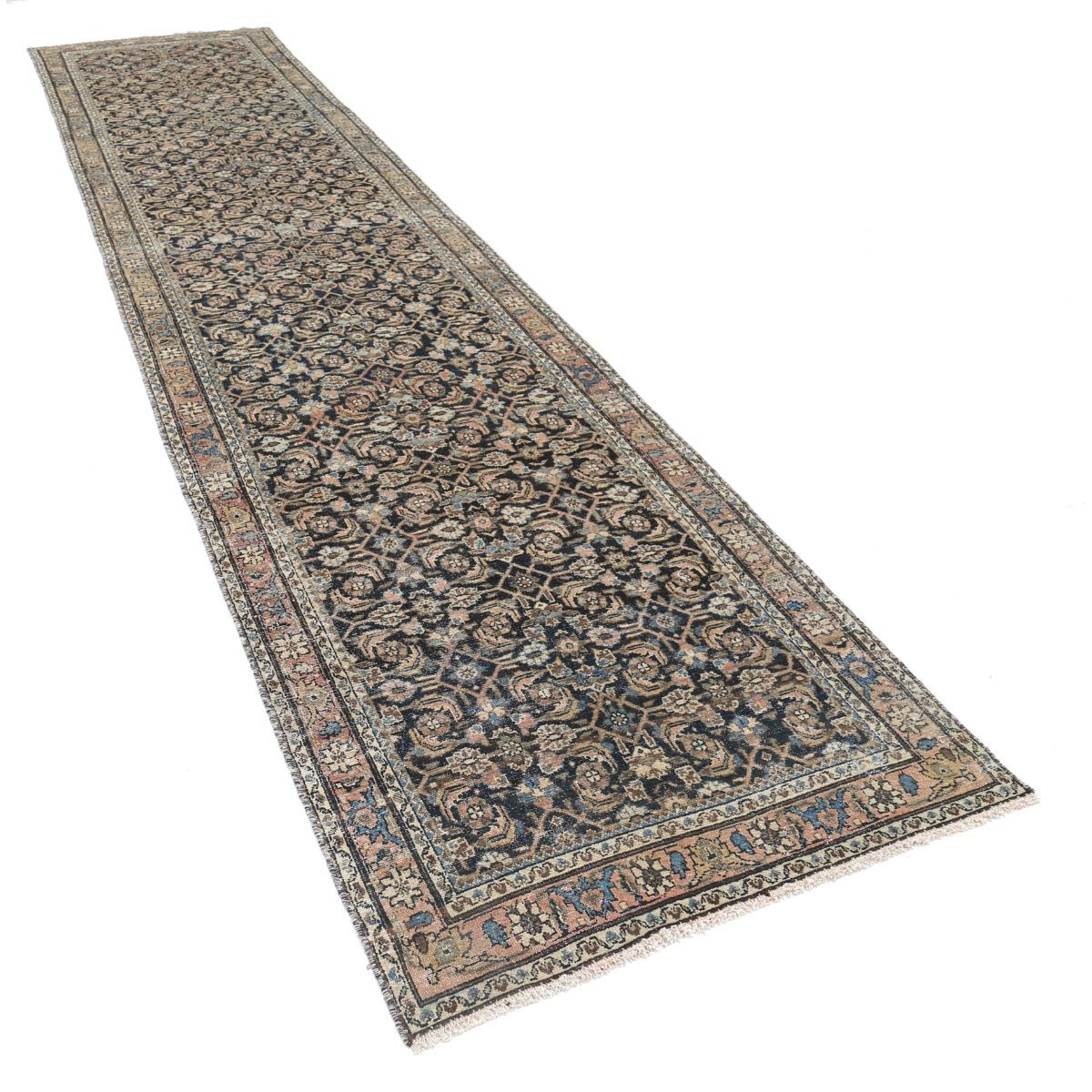Vintage 4x16 Handmade Double Knotted Washable Wool Runner - Soft Hues