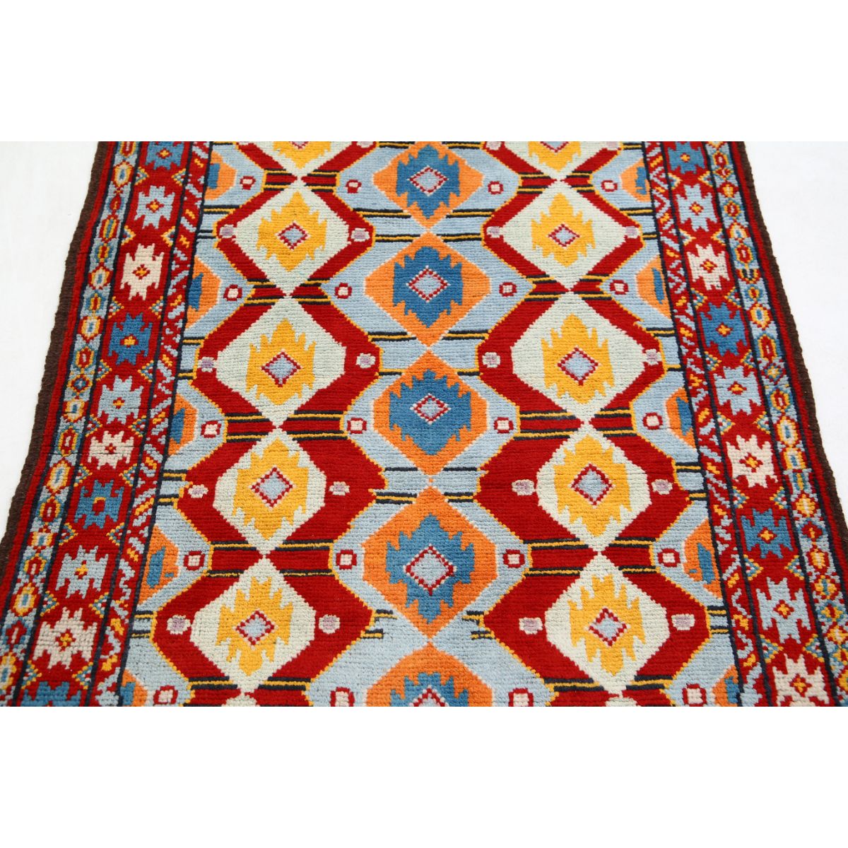Revival 4x5 Handmade Double Knotted Washable Wool Rug - Colorful