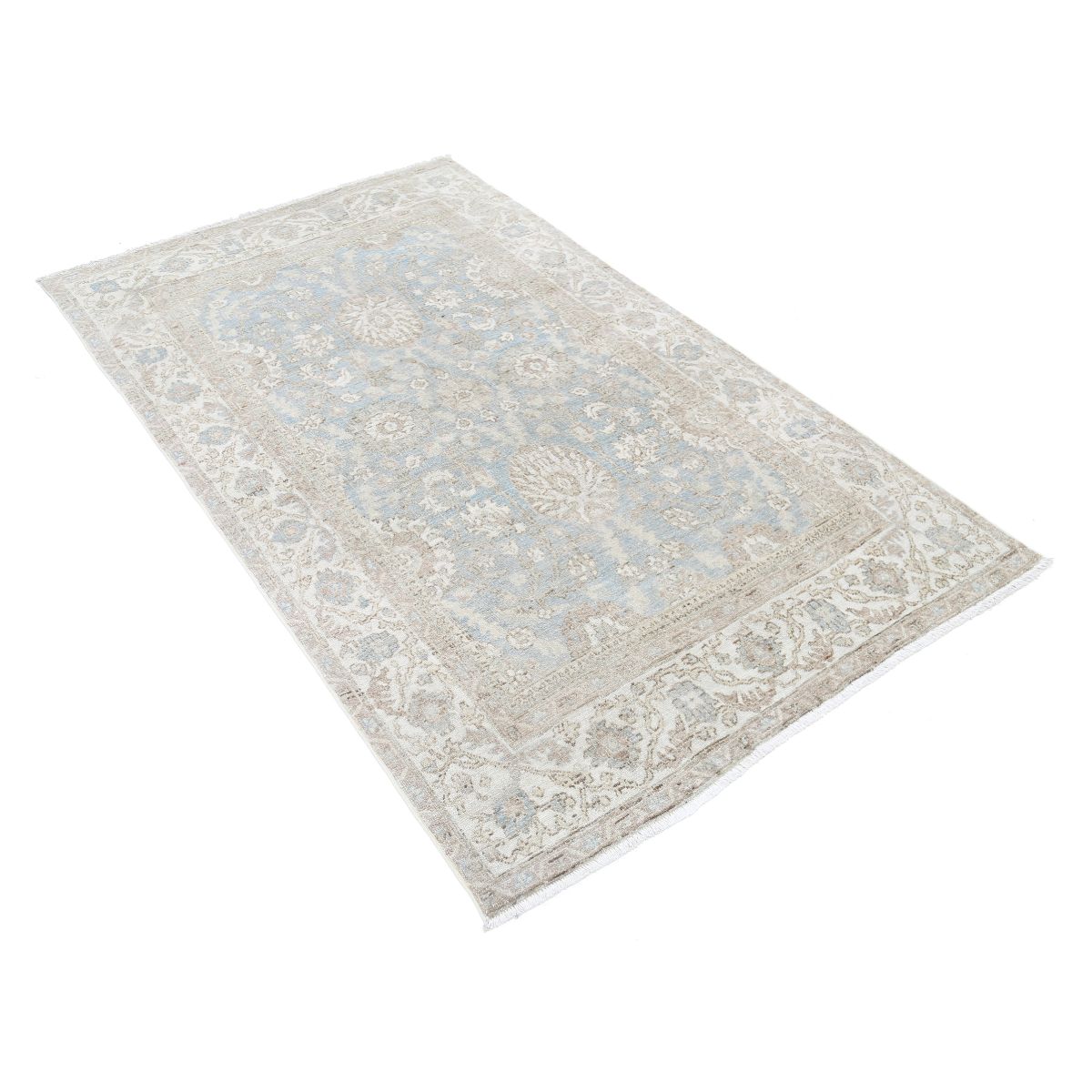 Serenity 4x6 Handmade Double Knotted Washable Wool Rug - Soft Hues