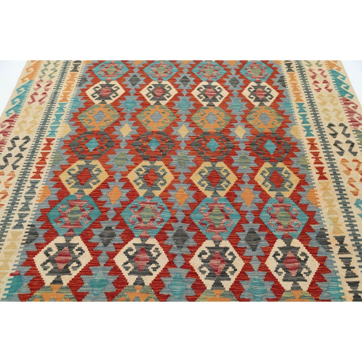 Maimana 6x10 Hand Woven Washable Wool Rug - Colorful