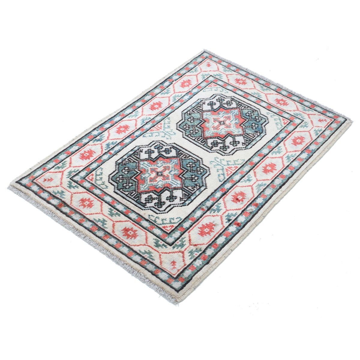 Revival 2x3 Handmade Double Knotted Washable Wool Rug - Colorful