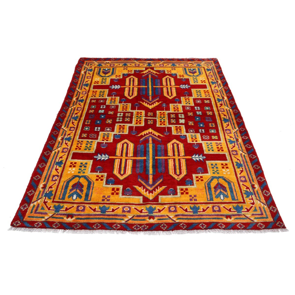 Revival 5x6 Handmade Double Knotted Washable Wool Rug - Colorful