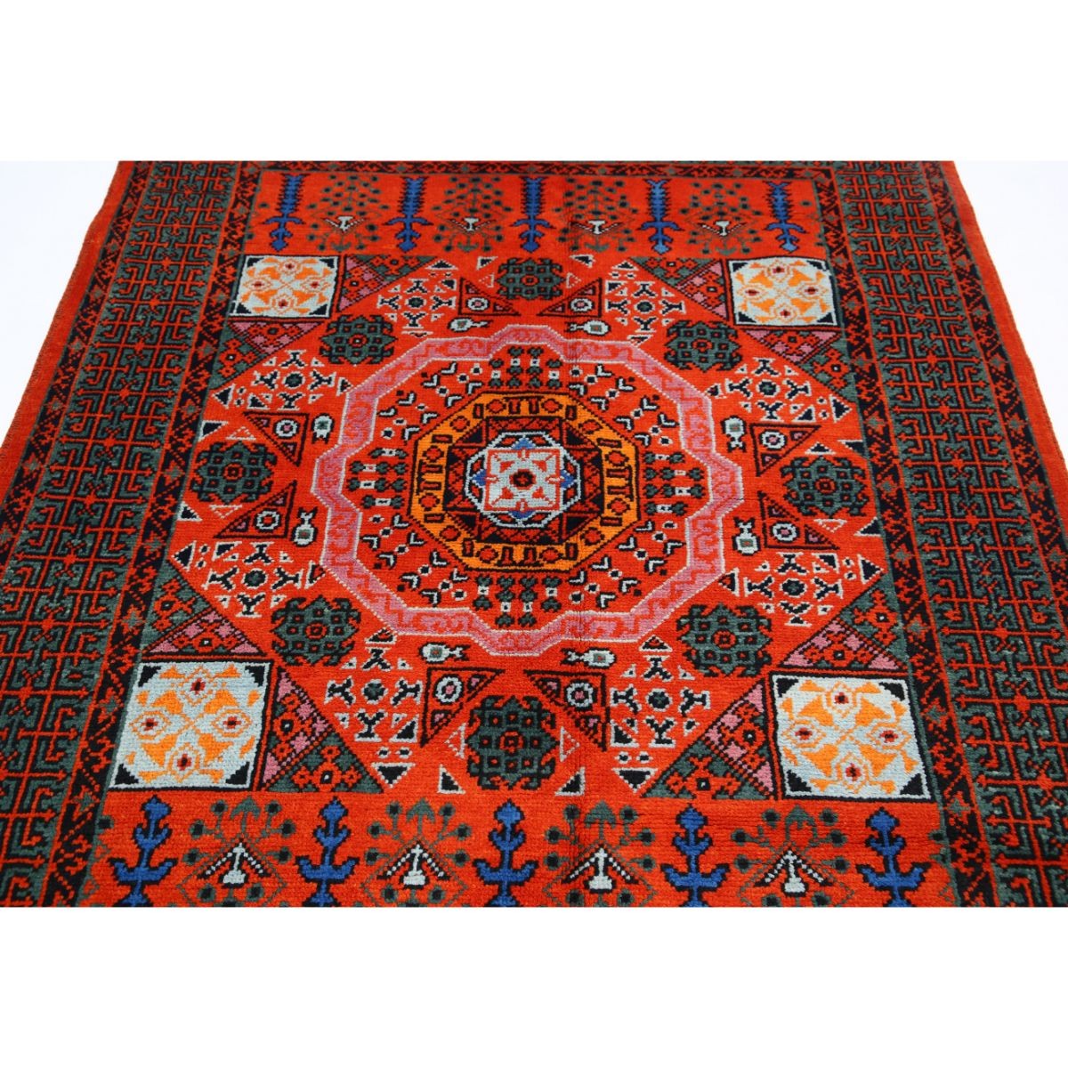 Revival 5x7 Handmade Double Knotted Washable Wool Rug - Colorful