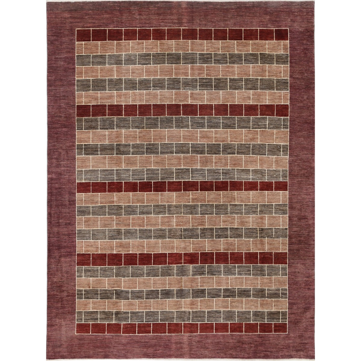 Modcar 8x11 Handmade Double Knotted Washable Wool Rug - Colorful