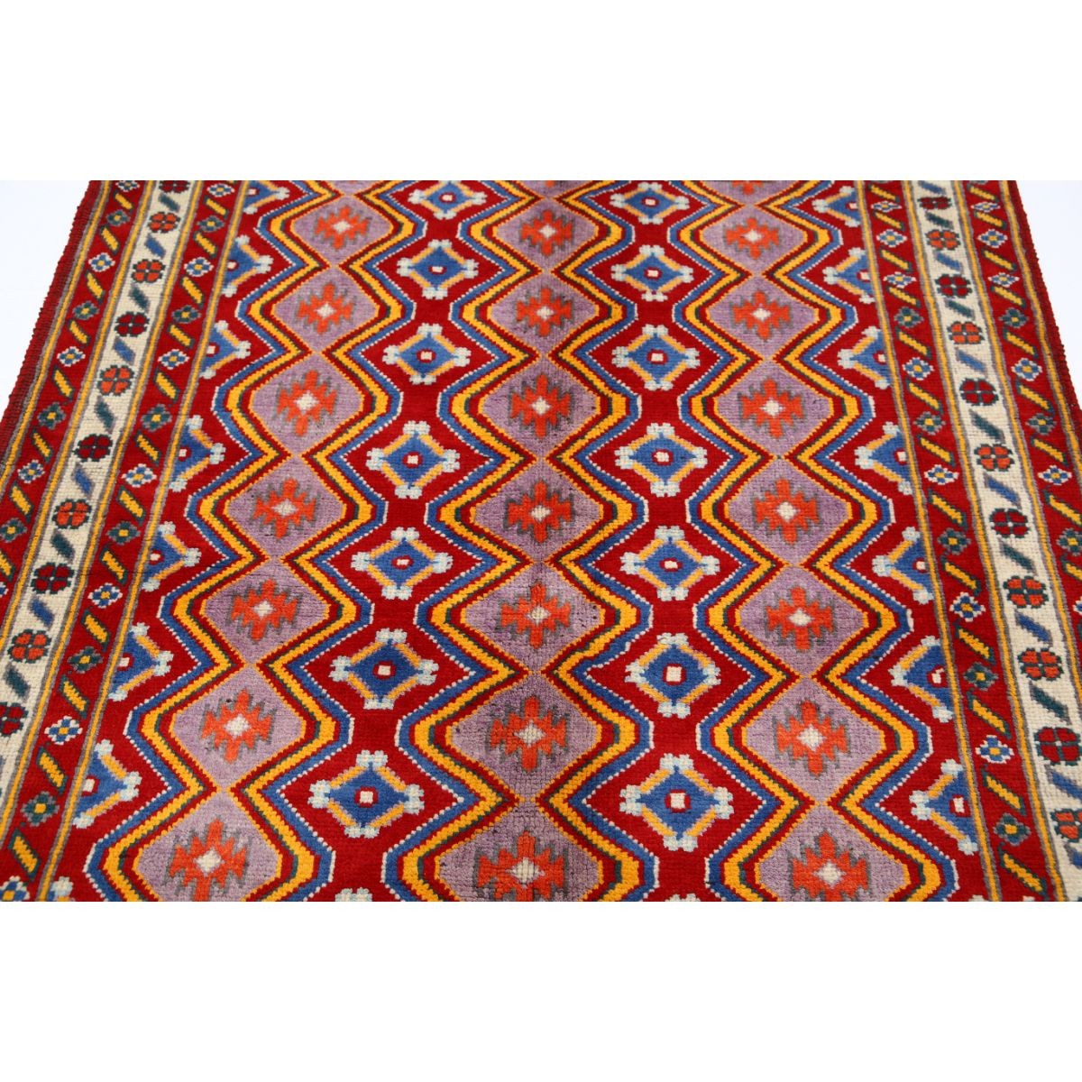 Revival 5x7 Handmade Double Knotted Washable Wool Rug - Colorful