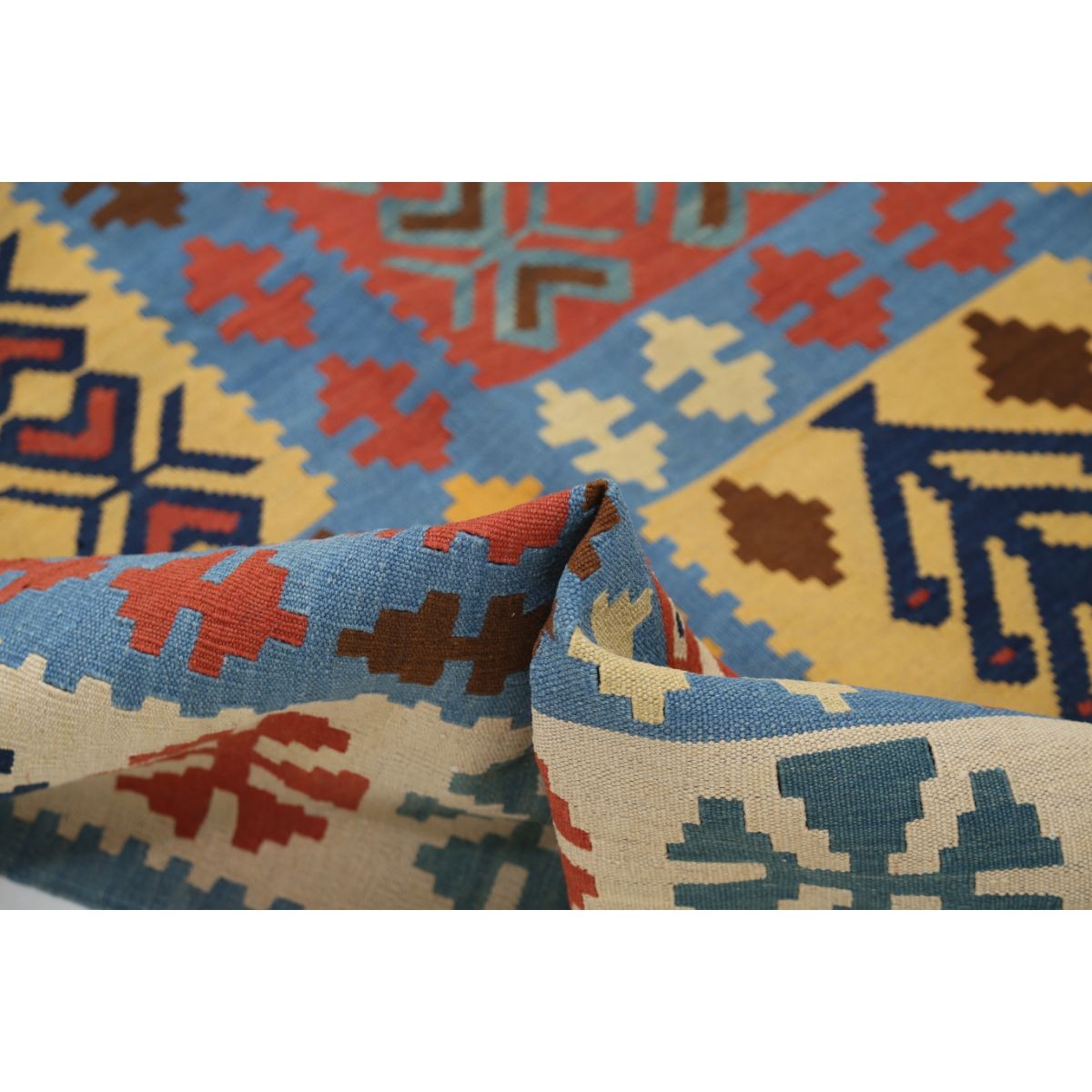 Kafkaas 5x7 Hand Woven Washable Wool Rug - Colorful