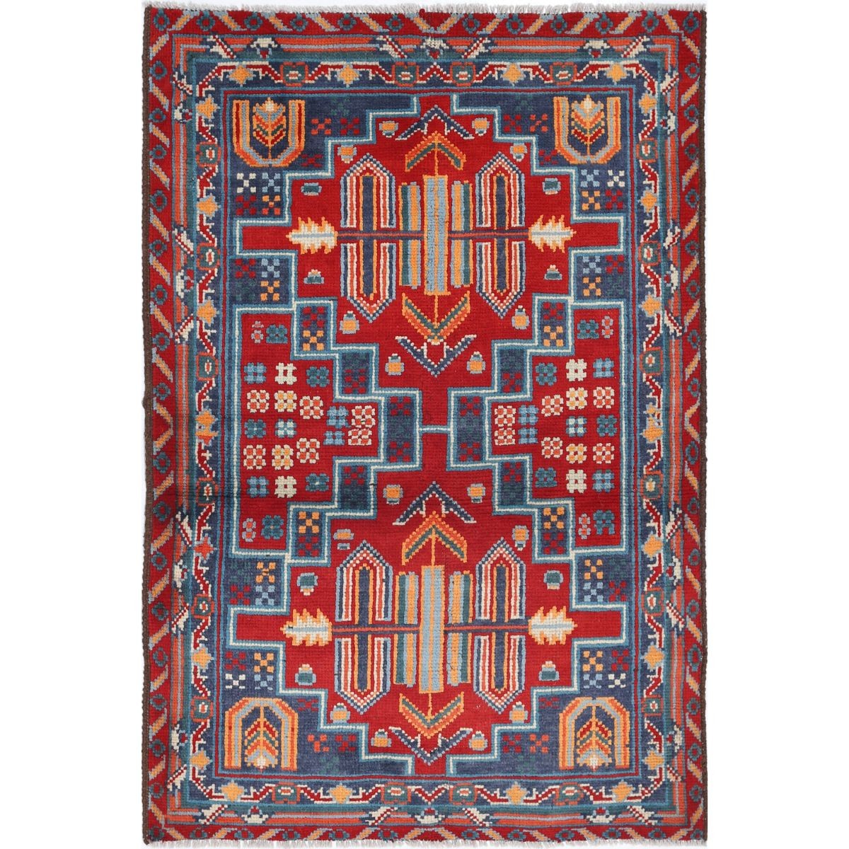 Revival 3x5 Handmade Double Knotted Washable Wool Rug - Colorful