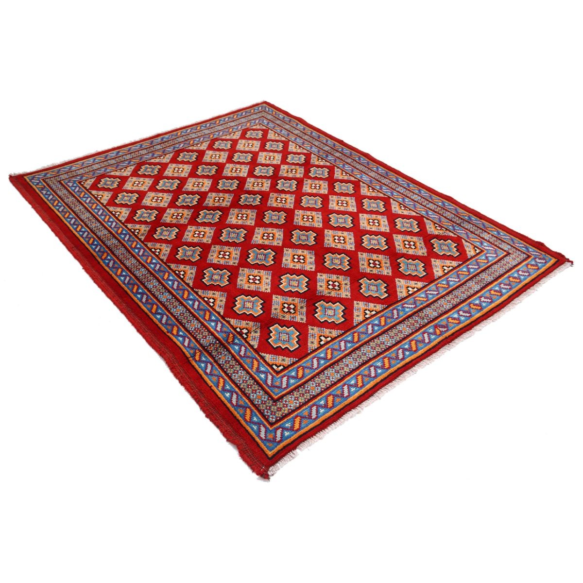 Revival 5x6 Handmade Double Knotted Washable Wool Rug - Colorful