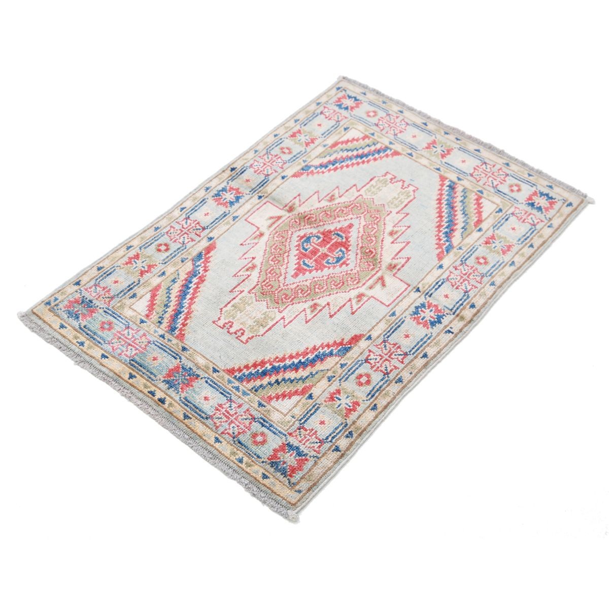 Revival 2x3 Handmade Double Knotted Washable Wool Rug - Colorful