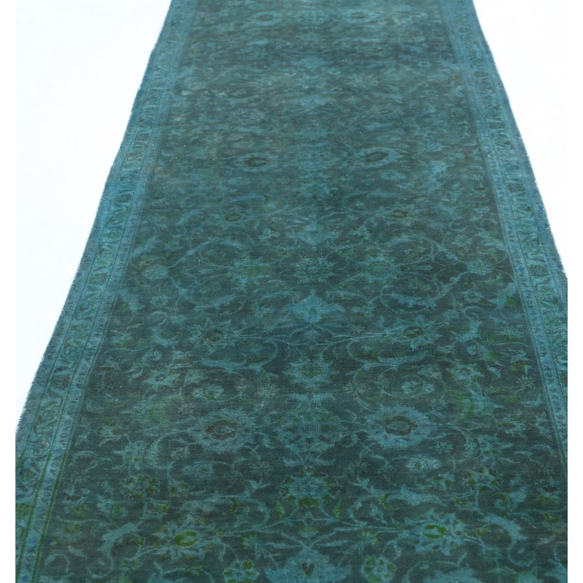 Overdye 4x11 Handmade Double Knotted Washable Wool Runner - Monochormatic