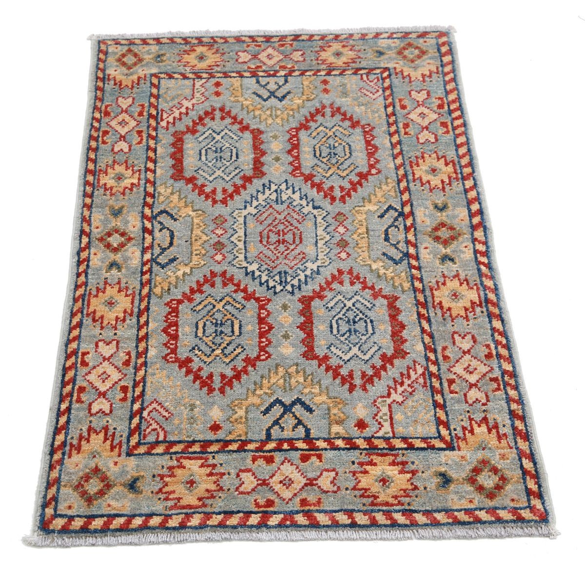 Revival 2x3 Handmade Double Knotted Washable Wool Rug - Colorful