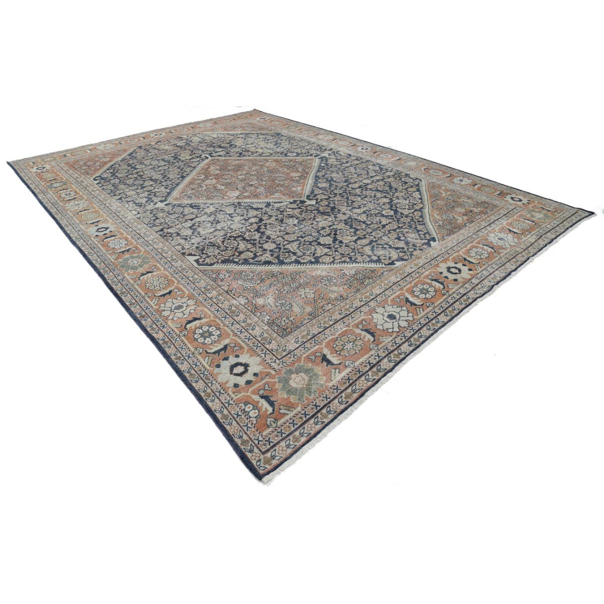 Vintage 11x14 Handmade Double Knotted Washable Wool Rug - Soft Hues