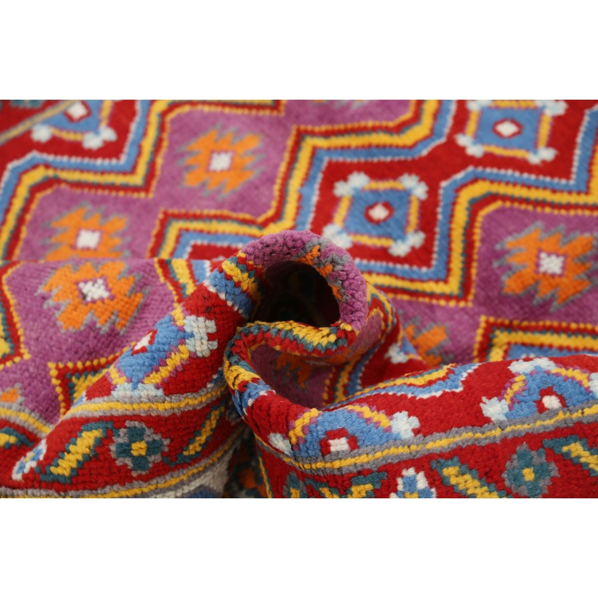 Revival 5x6 Handmade Double Knotted Washable Wool Rug - Colorful
