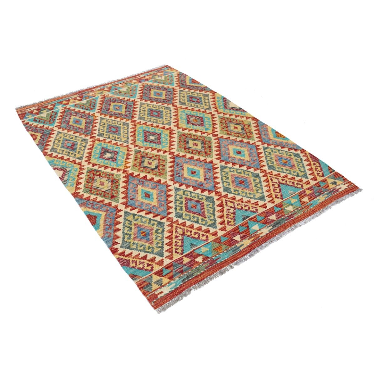 Maimana 4x6 Hand Woven Washable Wool Rug - Colorful