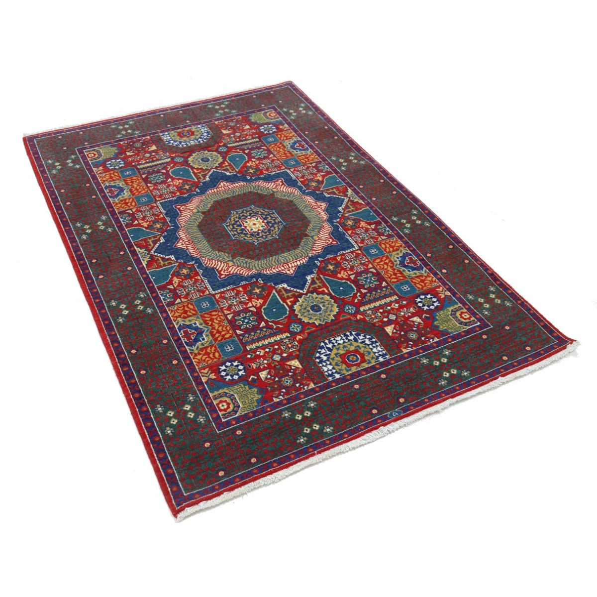 Gulshan 4x6 Machine-Made Washable Wool Rug - Colorful