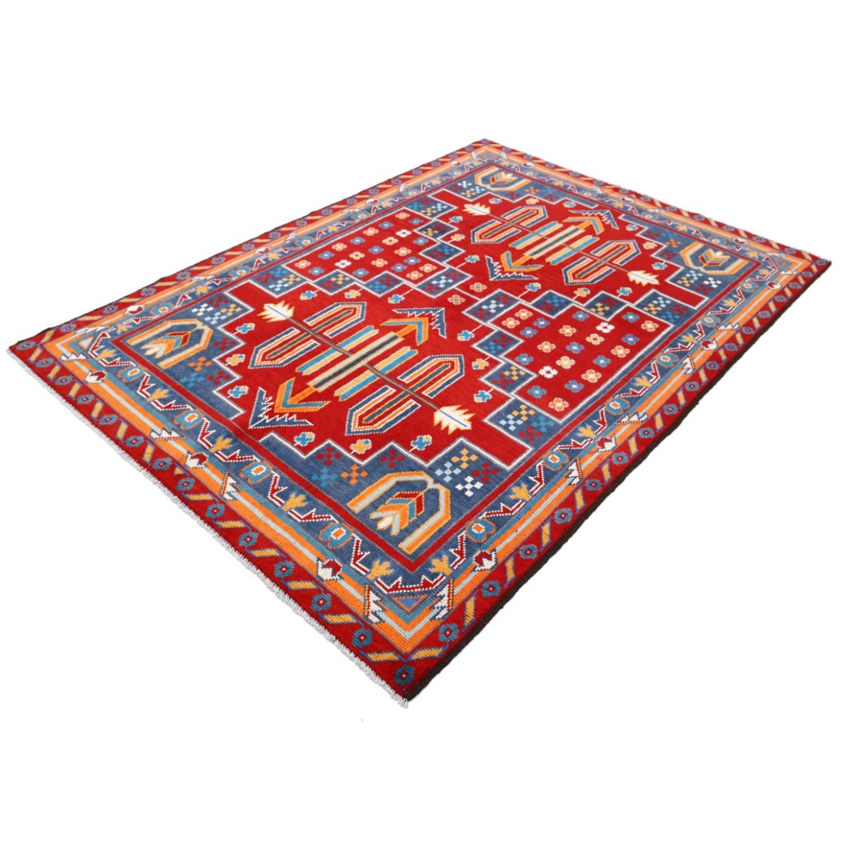 Revival 6x8 Handmade Double Knotted Washable Wool Rug - Colorful