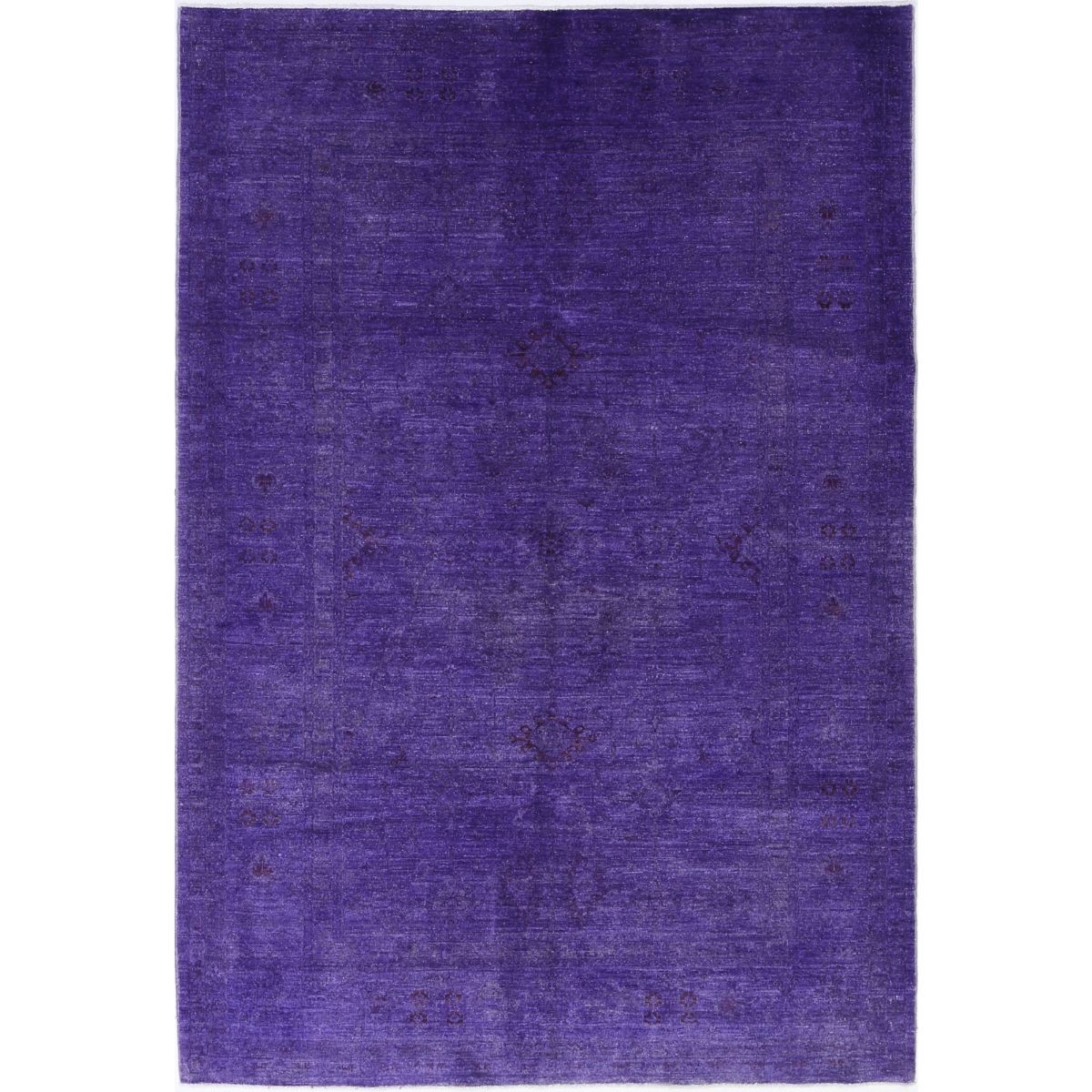 Overdye 6x8 Handmade Double Knotted Washable Wool Rug - Monochormatic