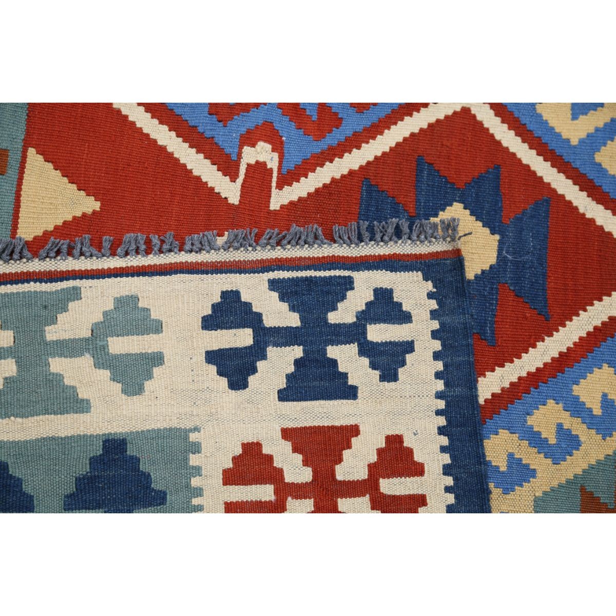 Kafkaas 7x10 Hand Woven Washable Wool Rug - Colorful