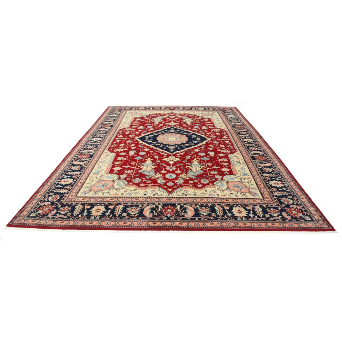 Heriz 10x14 Handmade Double Knotted Washable Wool Rug - Colorful