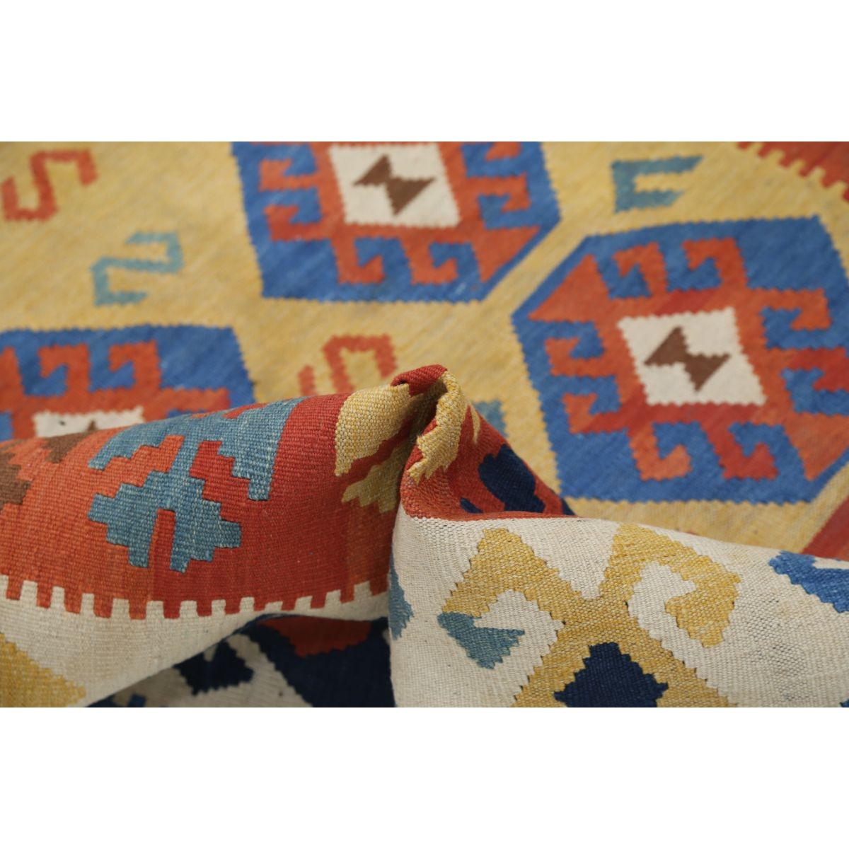 Kafkaas 5x7 Hand Woven Washable Wool Rug - Colorful