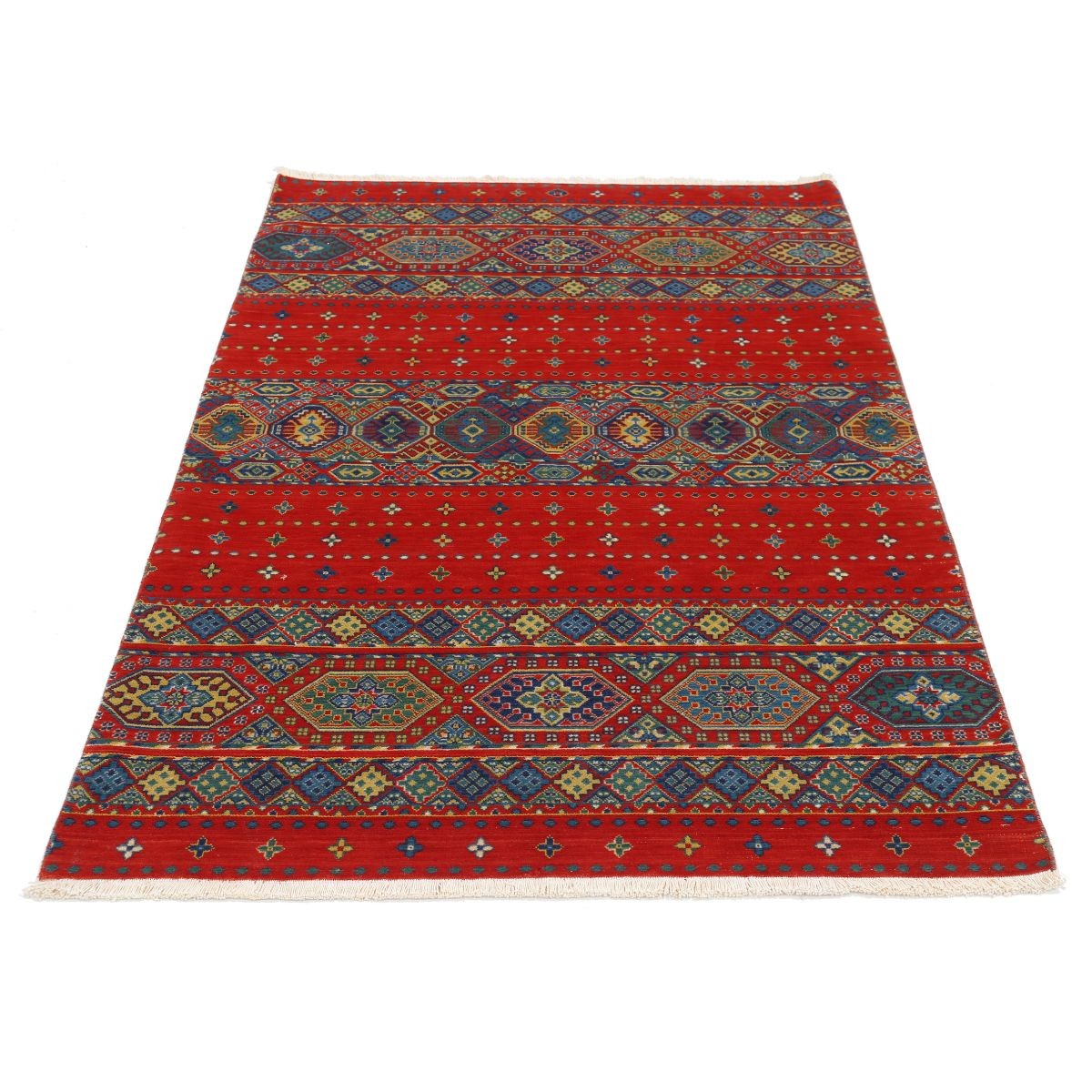 Gulshan-4'0" 4x6 Machine-Made Washable Wool Rug - Colorful