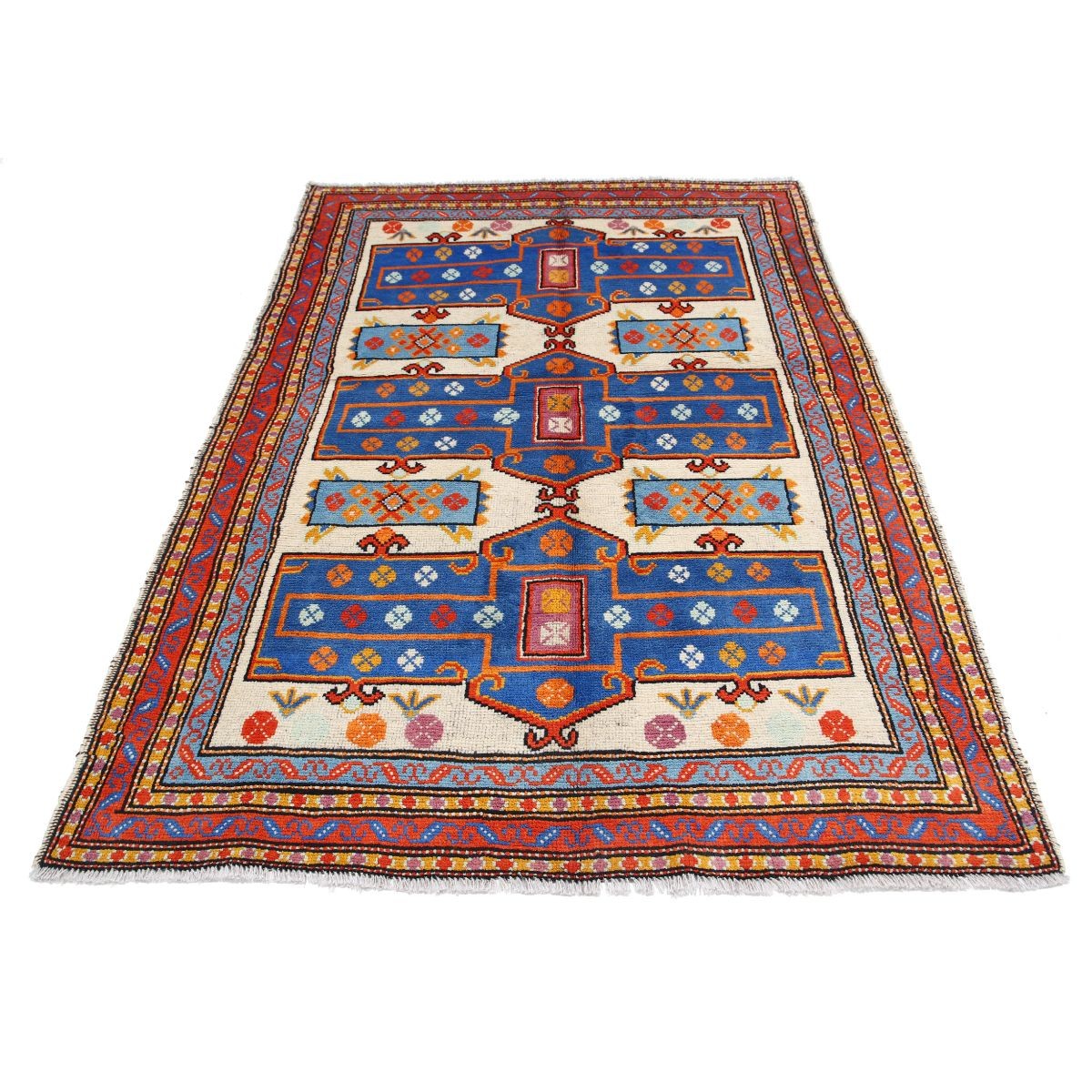 Revival 5x7 Handmade Double Knotted Washable Wool Rug - Colorful