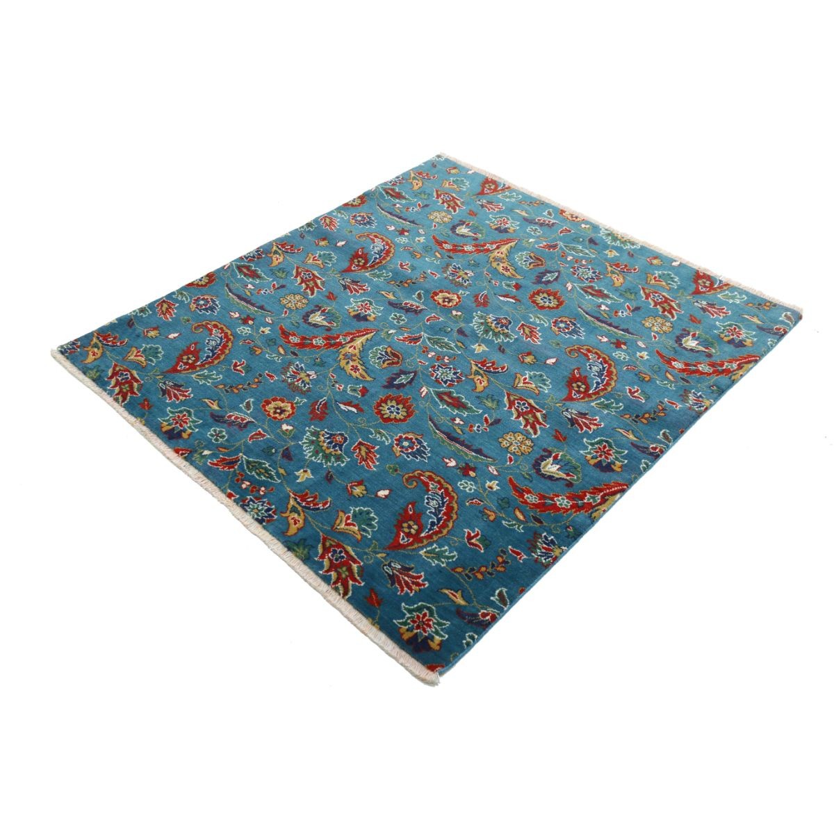 Gulshan 4x5 Machine-Made Washable Wool Rug - Colorful - Square