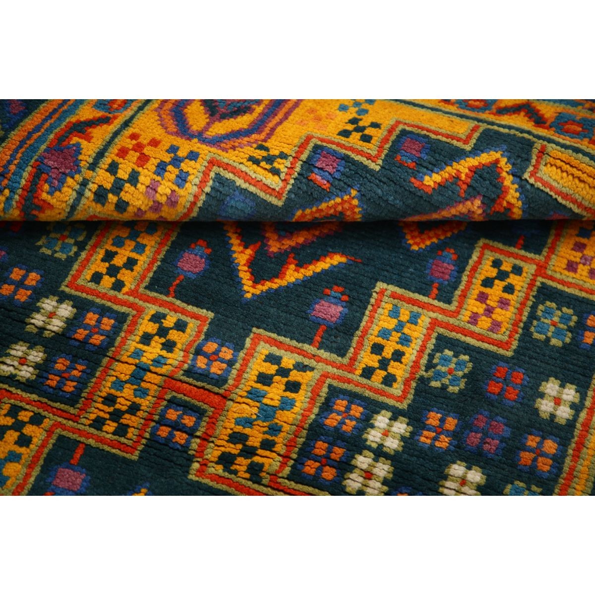 Revival 3x6 Handmade Double Knotted Washable Wool Rug - Colorful