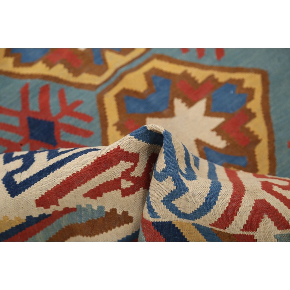 Kafkaas 5x7 Hand Woven Washable Wool Rug - Colorful