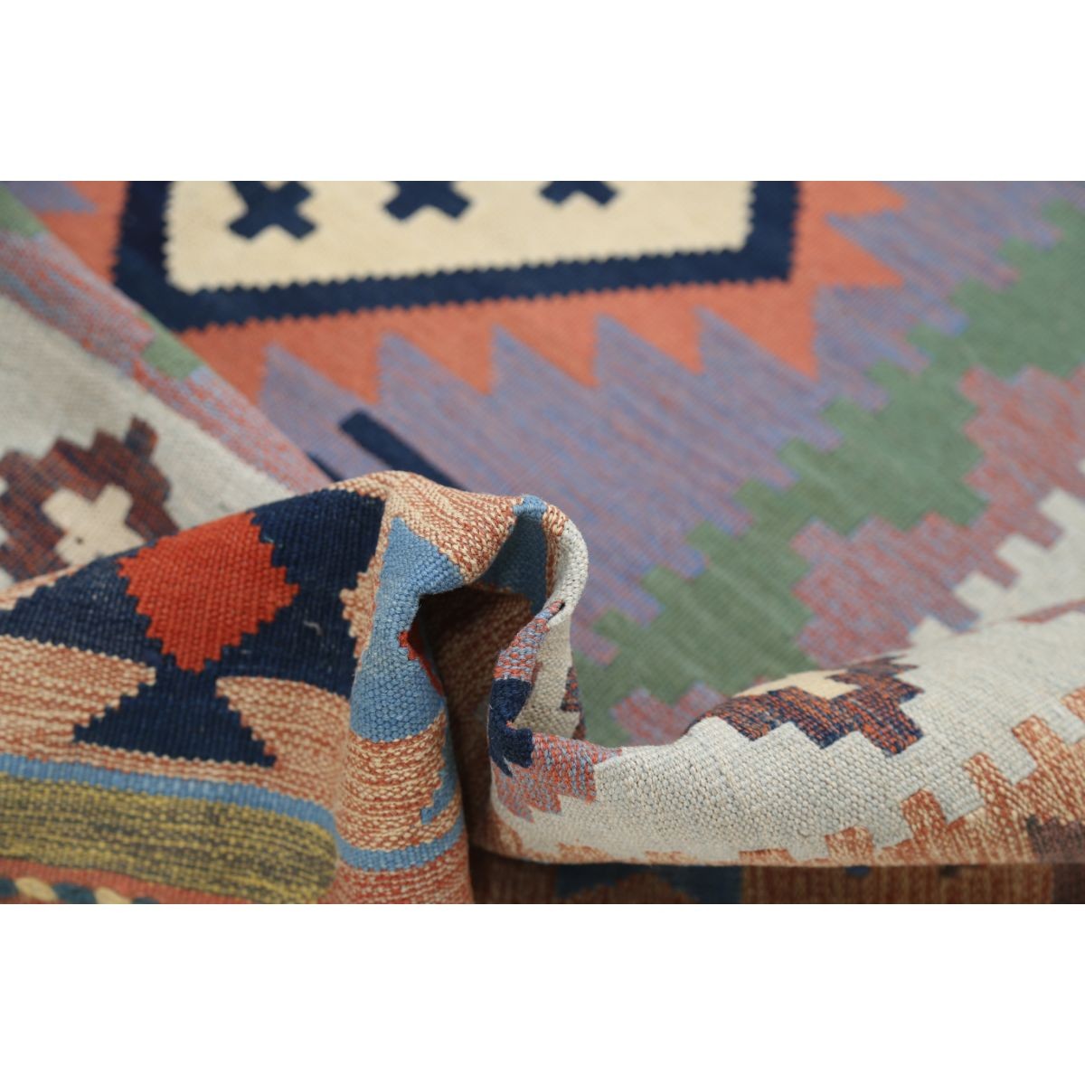 Kafkaas 5x7 Hand Woven Washable Wool Rug - Colorful