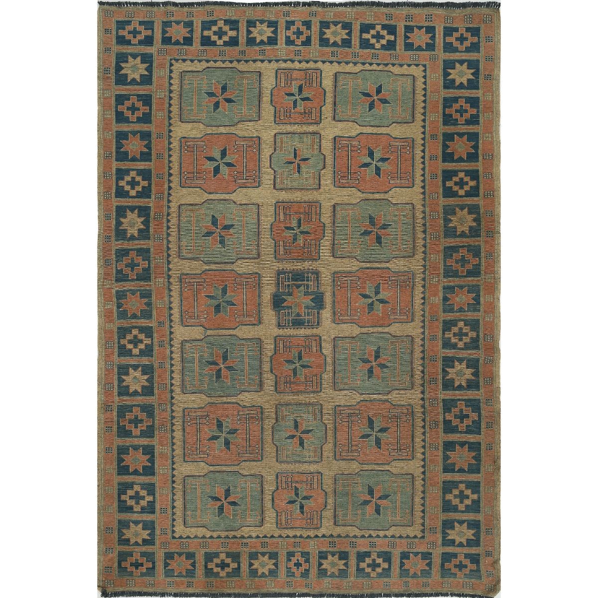 Sumak 6x9 Hand Woven Washable Wool Rug - Colorful