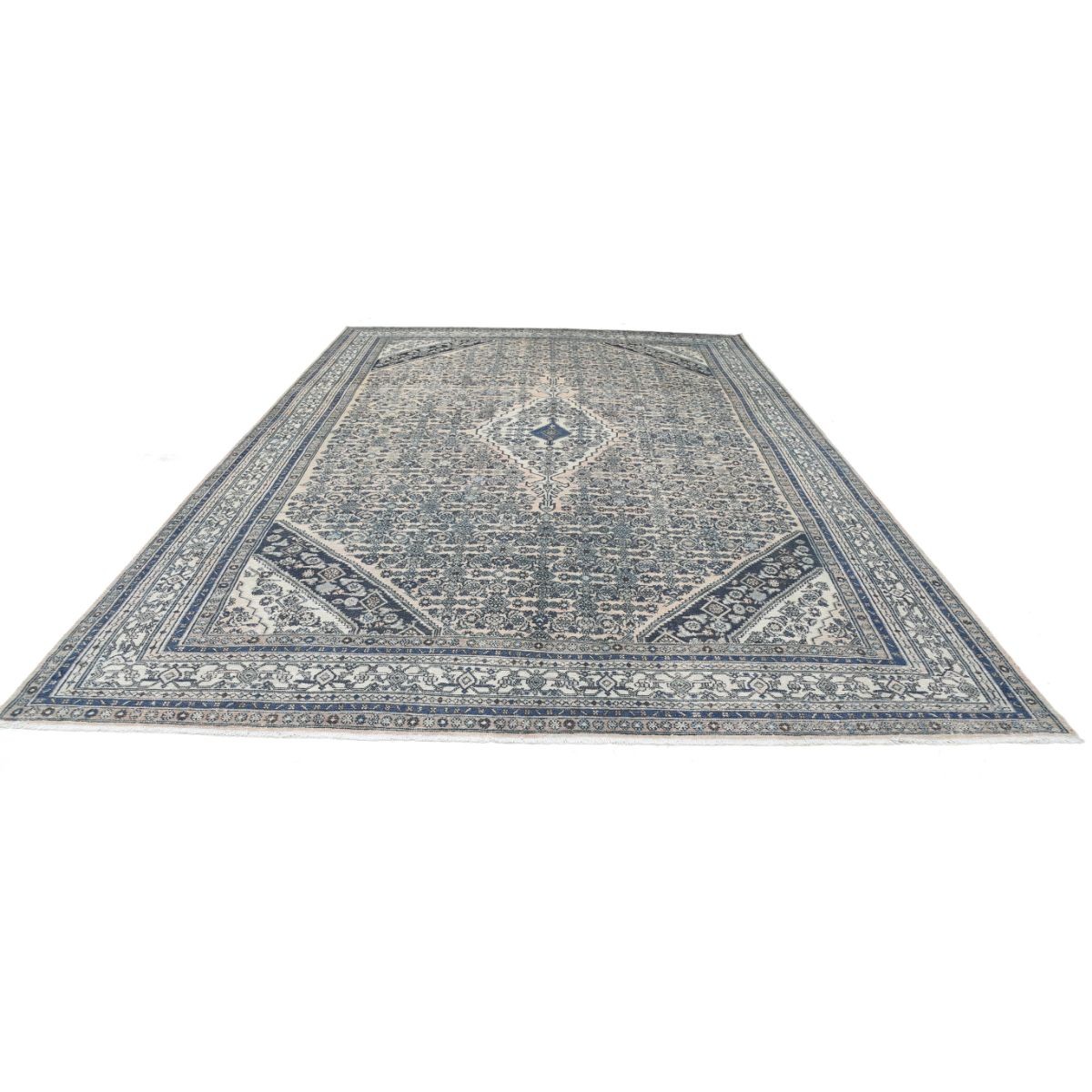 Vintage 11x17 Handmade Double Knotted Washable Wool Rug - Soft Hues