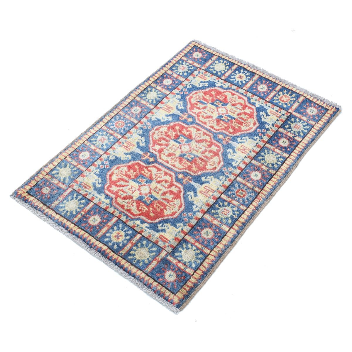 Revival 2x3 Handmade Double Knotted Washable Wool Rug - Colorful