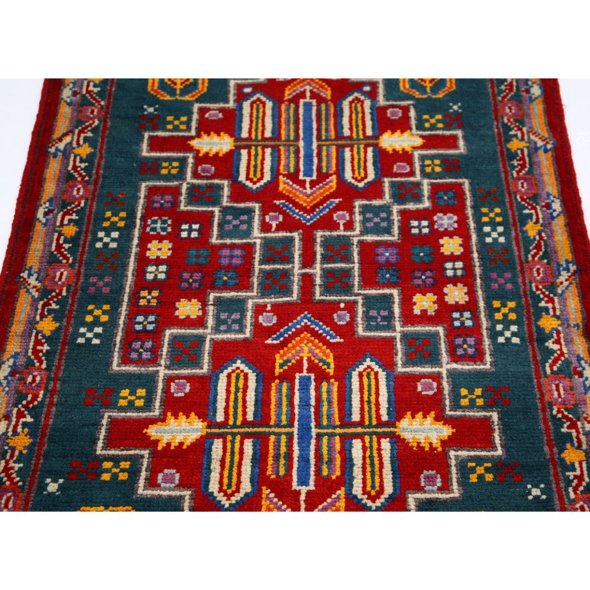 Revival 3x4 Handmade Double Knotted Washable Wool Rug - Colorful