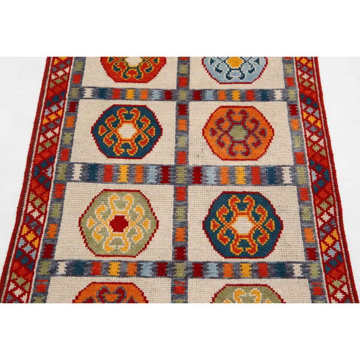 Revival 3x4 Handmade Double Knotted Washable Wool Rug - Colorful