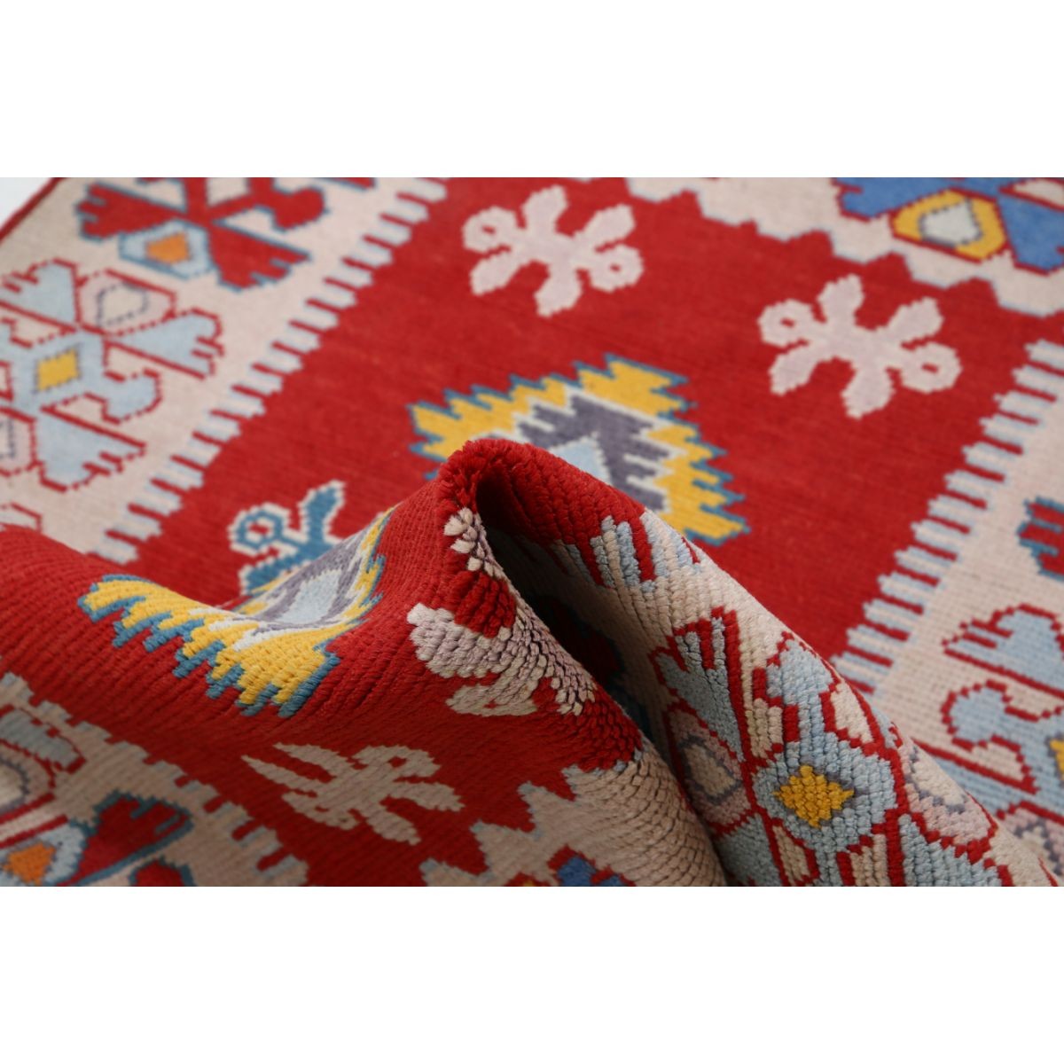 Revival 4x5 Handmade Double Knotted Washable Wool Rug - Colorful